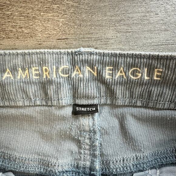 American Eagle Mom Straight Jeans Corduroy Pants Light Blue 8 Short - Picture 7 of 14